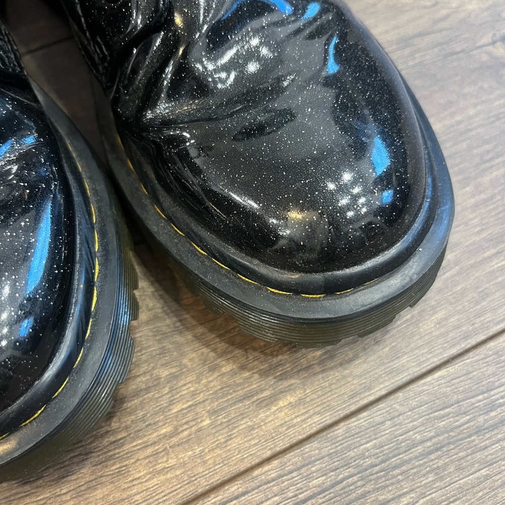Dr. Martens Black Glitter Combat Boots - Picture 6 of 8